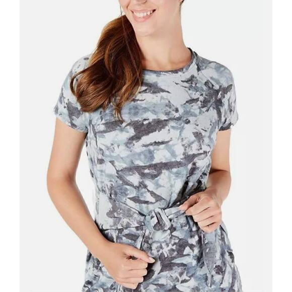 IDEOLOGY Women Medium Blue Tie Dye Short Sleeve Dress NWT - Picture 1 of 6